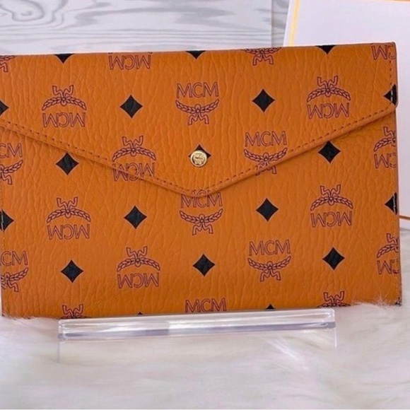 MCM Handbags - MCM Congniac Monogram Envelope Clutch
